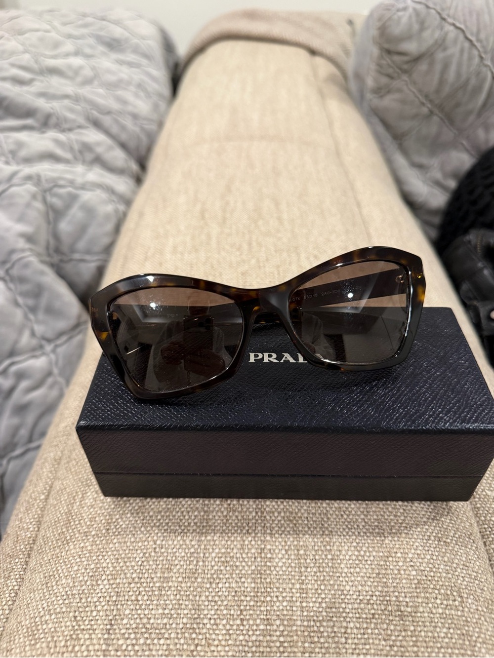 Prada Women’s Tortoiseshell Sunglasses — Brown Lenses